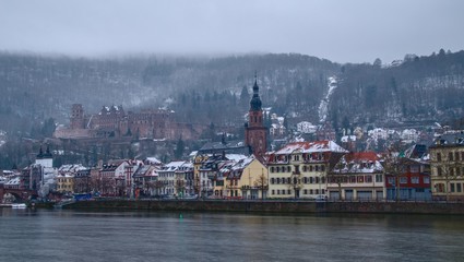 Naklejka premium Heidelberg old city in winter 1