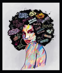 Foto op Canvas portret van een afro-amerikaans vrouwengezicht © Isaxar