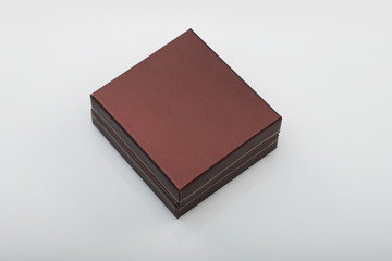 Blank Brown Box for Mockups on White Background