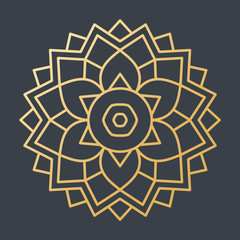 Beautiful Golden Decoration Ornament. Floral. Oriental. Lines - Vector