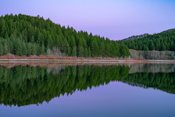 Spooner Lake Purple Sky Reflection, Lake Tahoe Basin, Nevada