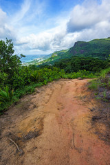 Hiking the copolia trail,granite rocks in the jungle on mahé, seychelles 11