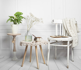 Home interior with decor elements