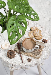 Home interior with decor elements