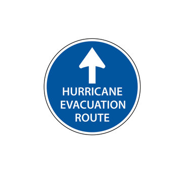 USA traffic road sign. emergency management sign,a designated hurricane evacuation route. vector illustration