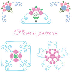 Vector beautiful floral ornament elements of different styles.