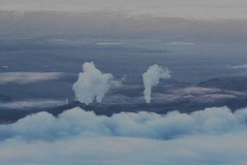 Fototapeta premium Icelandic Volcano Eruption Steam