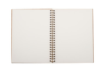 open notebook with metal spiral