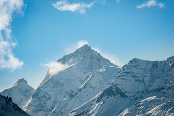 The Dent Blanche mountain, culminating at 4'357 meters, Valais, Switzerland.