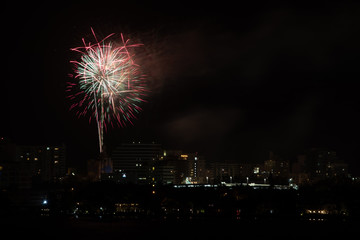 fireworks over the city