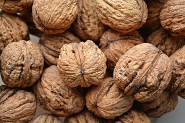 walnuts on wooden background