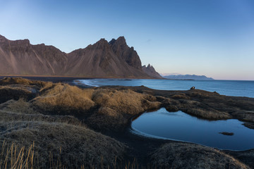 Stokksnes Iceland mountains and black sand beach