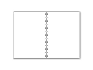 Detailed vector blank paper notebook with circular binding.