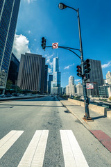 Chicago street in october,