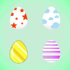 Vector image of easter eggs on abstract background