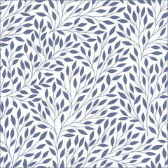 Leaves seamless pattern. Vector illustration. Endless texture for season spring and summer design. Can be used for wallpaper, textile, gift wrap, greeting card background.