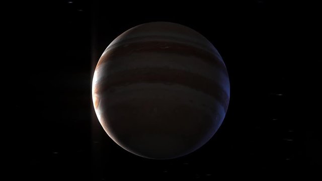 Flug durchs Weltall um den Jupiter und Sonne, Endlosschleife