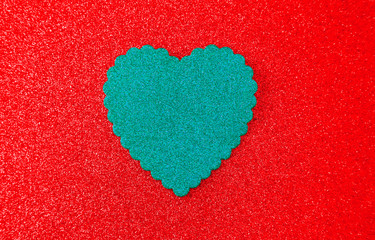 Obraz premium Simple Background with a Glittery Love Heart Pefect for Adding a Message of Devoation