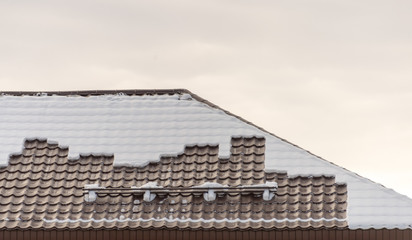 winter snow on the roof