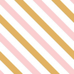 Pink gold decorative diagonal background made from lines. Wallpaper for baby girl