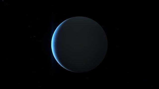 Flug durchs Weltall um den Uranus und Sonne, Endlosschleife