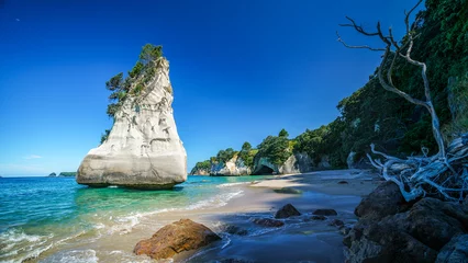 Foto auf Acrylglas Antireflex Monolith aus Sandstein, Cathedral Cove, Coromandel Peninsula, Neuseeland 4 © Christian B.