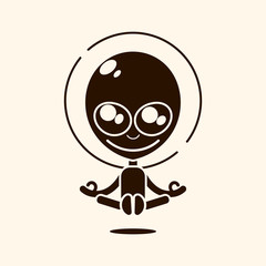 Meditation in Lotus yoga pose vector illustration