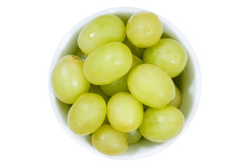 Trauben Frucht Weintrauben grün Früchte Obst von oben isoliert freigestellt Freisteller