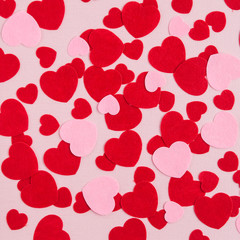 square crop valentine background pink with red hearts