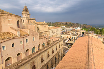 Fototapeta premium Aerial view of Noto town