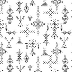 Tribal seamless pattern - Berber native signs ,ethnic background