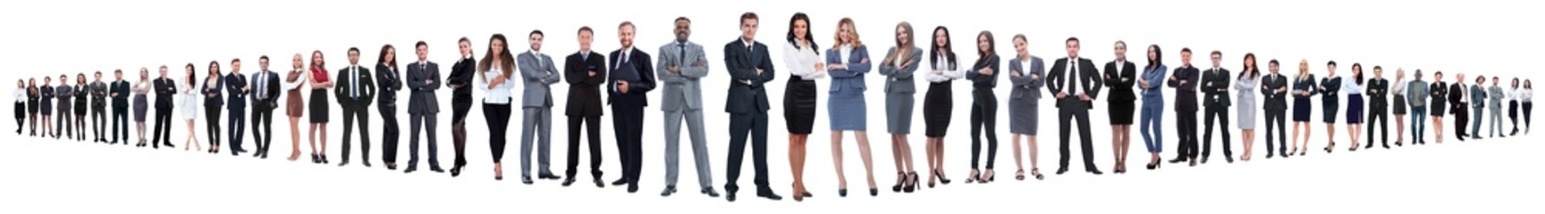 Obraz premium leader and professional business team standing together.