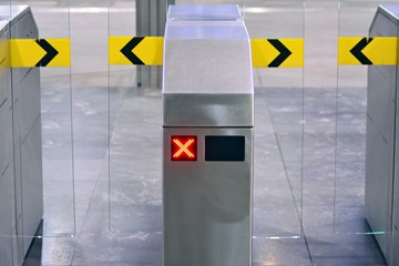 Entrance gates in the subway