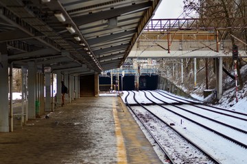 Naklejka na ściany i meble Railway station