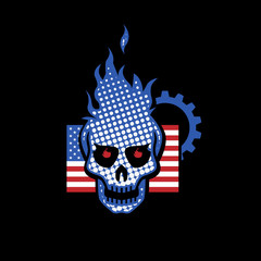 Skull with the USA flag 