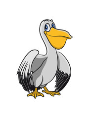 Pelikan süss lieb vogel seevogel Meer cartoon natur Tier wasser mehrfarbig