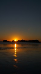 Sunset on beach national park Australia 