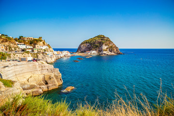 Fototapeta na wymiar Panorama of Sant Angelo, Ischia island in Italy