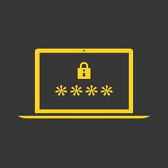 laptop lock icon. Element of web icon for mobile concept and web apps. Glyph laptop lock icon can be used for web and mobile