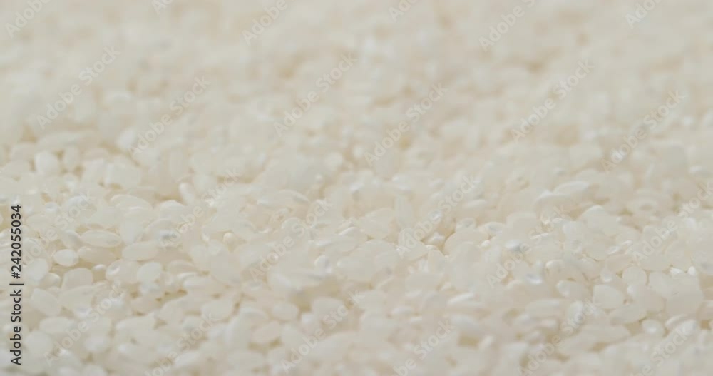 Sticker stack of white uncooked rice