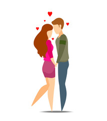 Couple in love, concept. Cartoon characters characters. Vector illustration