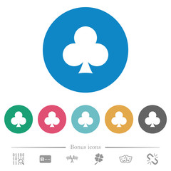 Club card symbol flat round icons