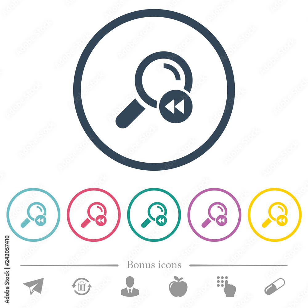 Poster find first search result flat color icons in round outlines