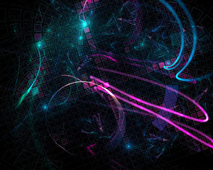 abstract digital fractal, beautiful background design, party