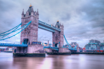 Fototapeta na wymiar Tower Bridge over Thames River in London.