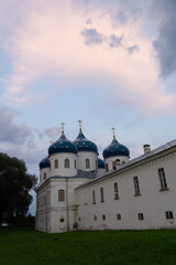 Fototapeta na wymiar Holy Cross Cathedral of St. Yuryevsky Monastery. Velikiy Novgorod,Russia
