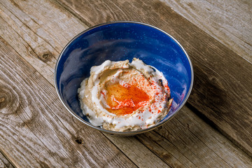Traditional homemade hummus