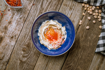 Traditional homemade hummus