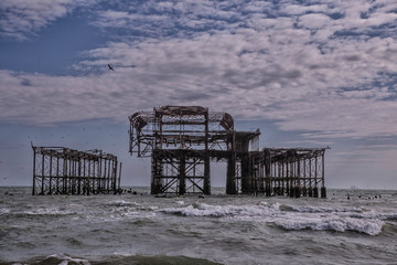 Fototapeta na wymiar Brighton ruined pier