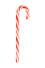 traditional holiday Candy Cane striped in christmas colours isolated on white background